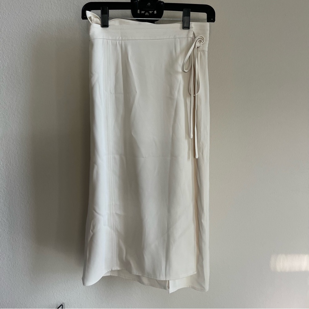 White Midi Wrap Skirt